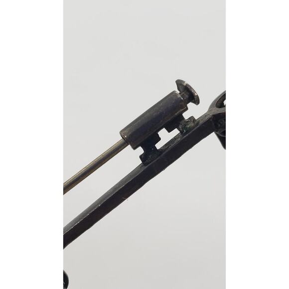 Antique Victorian Bar Brooch Sterling Silver Marcasite Spinel Trombone Clasp Vtg - Picture 6 of 10